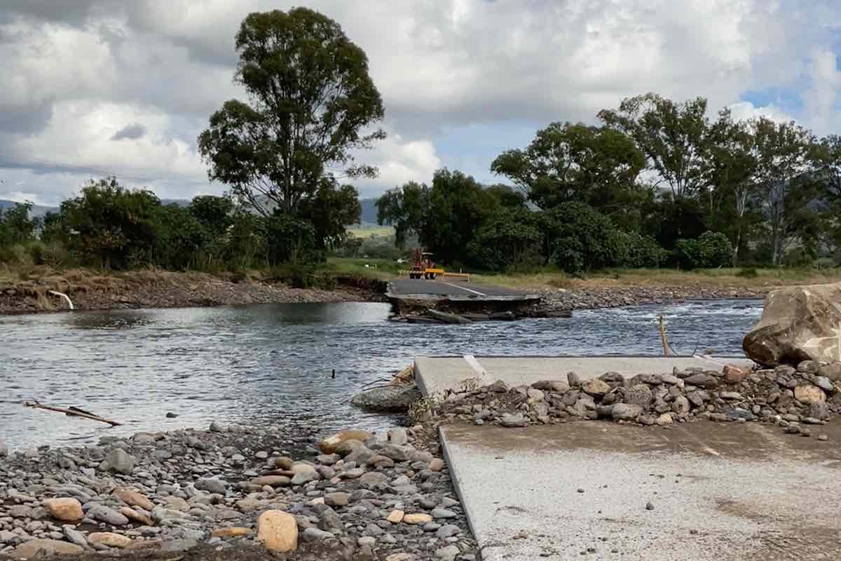 Flood affected road in Toowoomba region